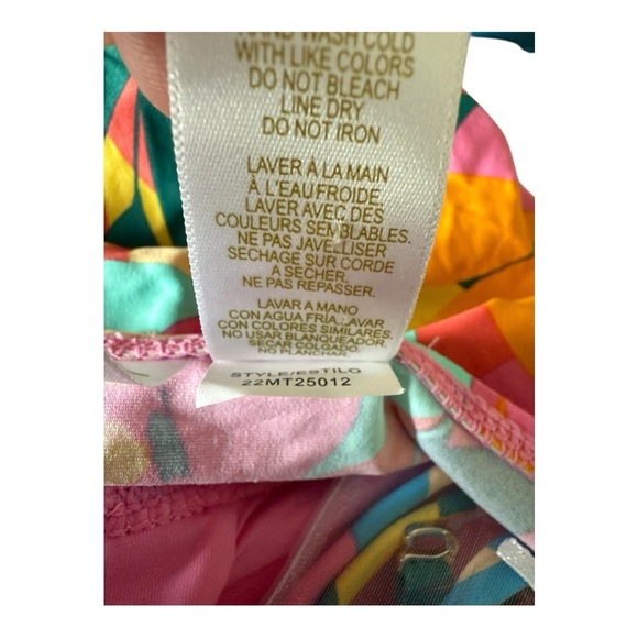 Anne Cole Strapless Floral Bandeau Tankini Top with straps Size Small NEW - Picture 9 of 13